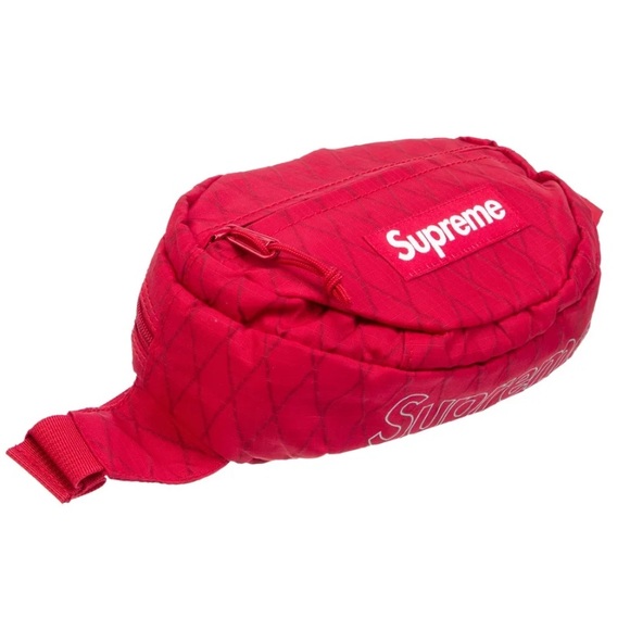Supreme Handbags - Supreme Unisex Red Nylon Waist Travel Belt Bag Fanny Pack Authentic